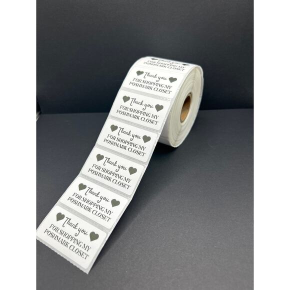 Set of 100 Handmade Thank you Stickers Thank you for Shopping my Poshmark Closet - Picture 2 of 4